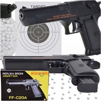 PISTOLET ZABAWKA ASG REPLIKA NA KULKI PLASTIKOWE BB ZESTAW 800KULEK GRATIS