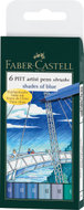Pitt Artist Pen, odcienie niebieskiego, 6 sztuk - Faber-Castell