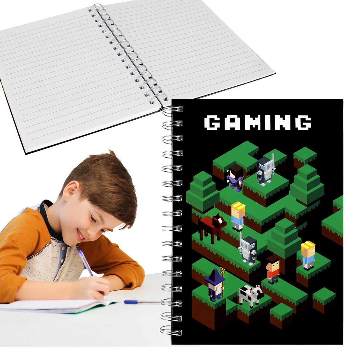 Pixel Game Notes na spirali, kołonotes do szkoły dla chłopca A5 TWARDA ...
