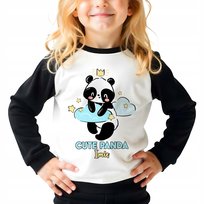 Piżama Czarna Dla Dziecka Wyprawka Do Przedszkola Cute Panda Imię - 122cm