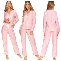 Piżama Damska Dwuczęściowa Długa Rozpinana Wiskoza Kołnierzyk Moraj M Patt 2