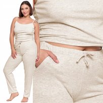 Piżama Damska Dwuczęściowa Długie Spodnie Prążkowa Dzianina Moraj 3Xl
