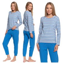 Piżama Damska Dwuczęściowa Klasyczna Długi Rękaw Spodnie Wygodna Moraj 3XL