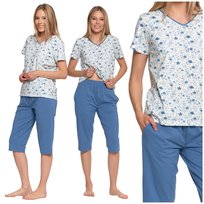 Piżama Damska Dwuczęściowa Moraj T-Shirt Krótki Rękaw 3/4 Spodnie S Moraj