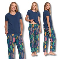 Piżama Damska Dwuczęściowa Wygodna Kolorowa Komfortowa Moraj M