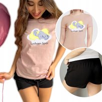 Piżama Damska Koszulka Szorty KOCHAM SPAĆ Wzory M