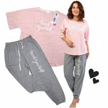 PIŻAMA DAMSKA LUŹNA DRESOWA VIENETTA bawełna napisy kind 50 52 5XL 2 - Inna marka