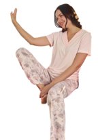 Piżama Damska wiskoza krótki rękaw S klasyczna