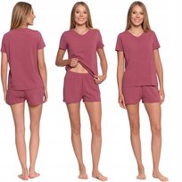 Piżama Damska Z Krótkim Rękawem I Spodenkami Bawełniana Moraj Xl Dark Pink