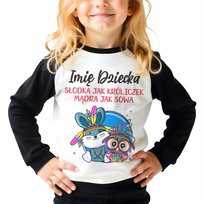 PIŻAMA DZIECIĘCA Czarna Rozmiar 116 cm Personalizwoane SŁODKA I MĄDRA Wzory