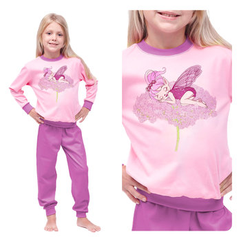 Piżama Dziecięca Dla Dziewczynki Bawełniana Ciepła Różowa Z Elfem 122 - Inna marka