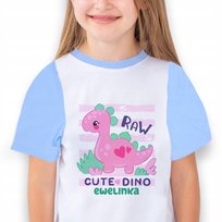 Piżama Dziecięca Niebieska DINO RAW IMIĘ Wzory 116