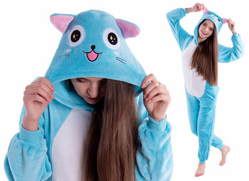 Piżama Kigurumi Onesie Niebieski Kot, Rozmiar XL