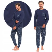 Piżama Męska Bawełniana Stylowa Z Długim Rękawem I Spodniami Moraj M