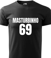 Piżama Męska Czarna Koszulka + Szare Spodenki MASTURBINHO 69 Wzory Rozm XL