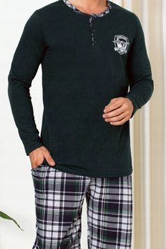 Piżama męska klasyczna na prezent długi rękaw długie spodnie bawełna L - Inna marka