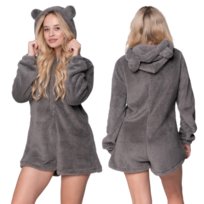 PIŻAMA ONESIE Kigurumi Kombinezon Przebranie Kostium MIŚ SZARA [ONESIE14]