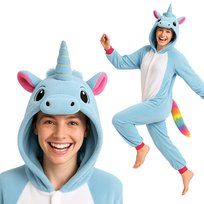 Piżama Onesie Kigurumi Kostium Lazurowy Jednorożec M: 155-165cm
