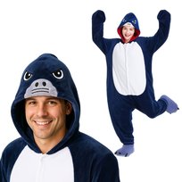 Piżama Onesie Kigurumi Kostium Niebieski Rekin M: 155- 165cm