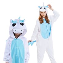 Piżama Onesie Kigurumi Kostium Przebranie Biały Jednorożec Dzieci 105 - 115Cm