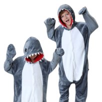 Piżama Onesie Kigurumi Kostium Przebranie Ciemno Niebieski Rekin Dzieci 125 - 135cm