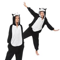 Piżama Onesie Kigurumi Kostium Przebranie Czarny Husky Dzieci 115 - 125cm