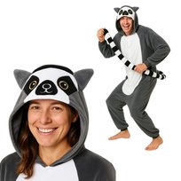 Piżama Onesie Kigurumi Kostium Przebranie Lemur S: 145 - 155cm