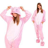 Piżama Onesie Kigurumi Kostium Przebranie Różowa Świnka L: 165 - 175cm