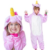 Piżama Onesie Kigurumi Kostium Przebranie Różowy Jednorożec 135-145cm