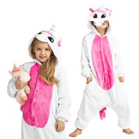 Piżama Onesie Kigurumi Kostium Przebranie Różowy Jednorożec Dzieci 135 - 145Cm