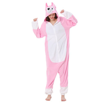 Piżama Onesie, Kigurumi - Różowy Wilk M: 155 - 165cm - nerd hunters