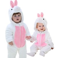 Piżama Onesie Kostium Przebranie Śpiochy Biały Króliczek Niemowlę 110: 90-95 cm