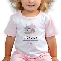 PIŻAMA RÓŻOWA Dziecięca Do Przedszkola Na Prezent HIPOPOTAM IMIĘ Wzory 98