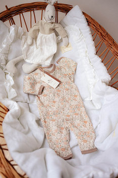 Piżamka niemowlęca z długim rękawem - Kwiaty - Munia