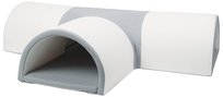 Plac Zabaw Piankowy Tunel 4-Częściowy I-Tunel Z Pianki (Kolor: Biały,Szary/Szary)