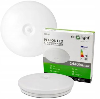 Plafon LED 18W 1440lm 4000K Lampa Sufitowa z Czujnikiem Ruchu Neutralna Barwa - Ecolight