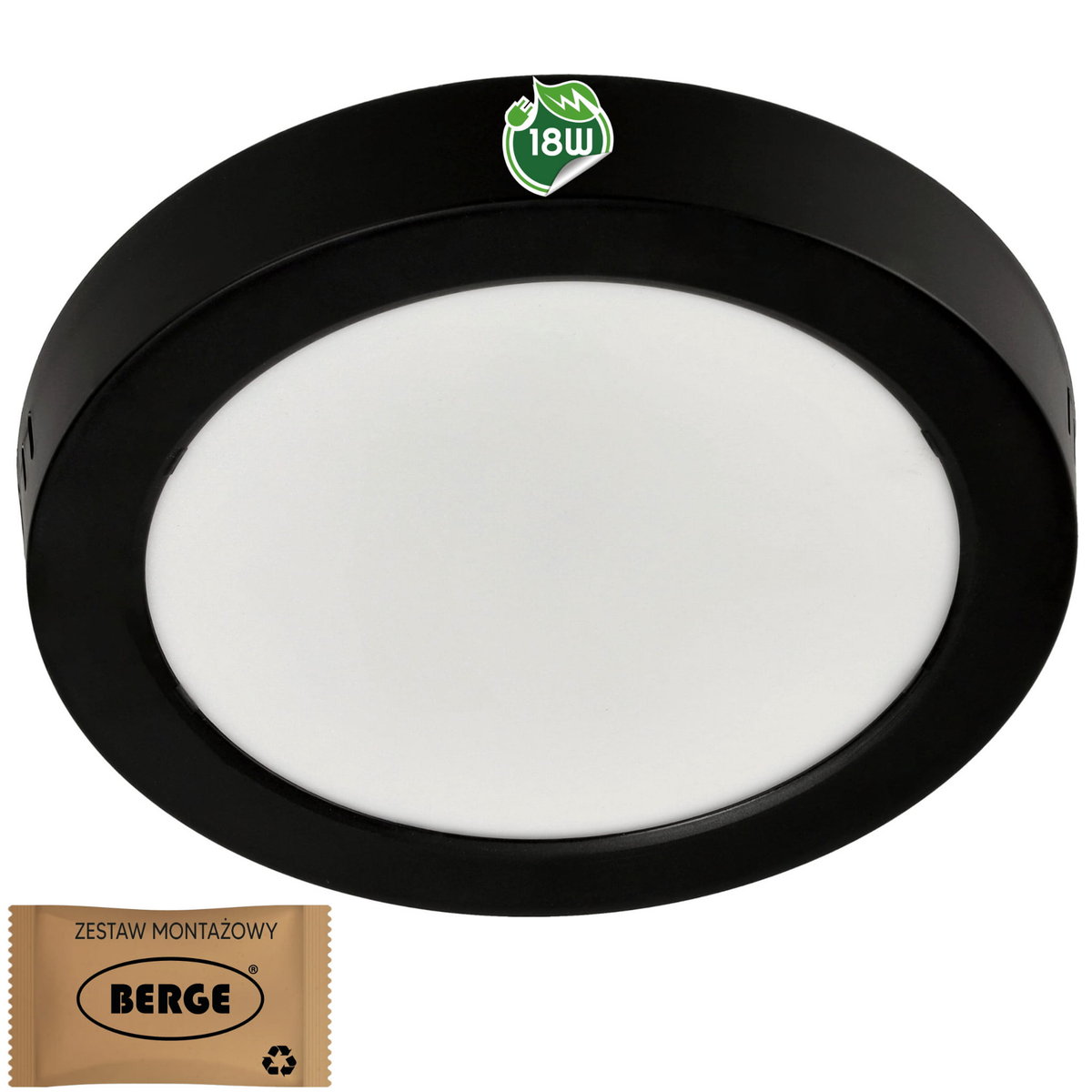 Plafon LED Lampa Sufitowa Natynkowa 18W 1980lm 4000K Neutral Czarna plafon-led-lampa-sufitowa-natynkowa-18w-1980lm-4000k-neutral-czarna
