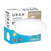 Plafon okrągły LED URAN 24W 1680lm 4000K neutralna biel IP44 LED-POL ORO26009