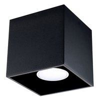 Plafon QUAD 1 czarny nowoczesny kwadrat świeci w dół SL.0022 Sollux Lighting