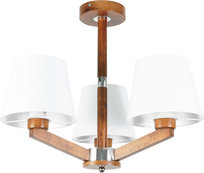 Plafon sufitowy drewniany klosz szklany biały BARON ANTYK 10-382