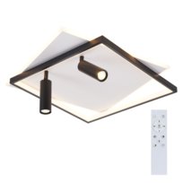 Plafonnier LED NETTLIFE salon: lampa salonowa ściemnialna 62W z 2 punktami plafond noir z télécommande