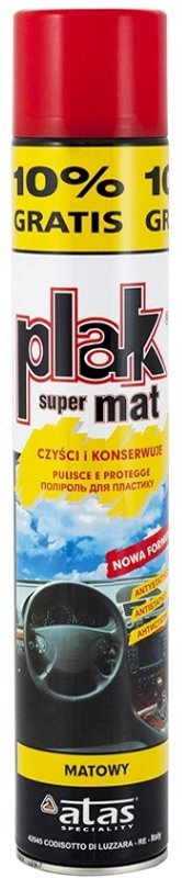 Фото - Хімія для салону ATAS Plak  Super Mat Truskawka 750 Ml Do Plastiku 