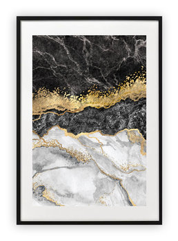 Plakat 13x18 cm Czarno biały marmur WZORY - Printonia