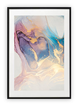Plakat 13x18 cm Marmur różowo niebieski WZORY - Printonia