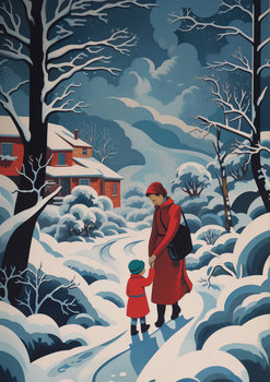 Plakat 21x29,7cm Matka i Dziecko w Śnieżnej Kraini - Zakito Posters