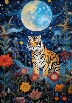 Plakat 70x100cm Tygrys w Ogrodzie Gwiazd - Zakito Posters
