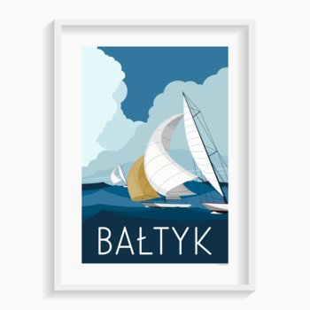 Plakat A. W. WIĘCKIEWICZ, Bałtyk Jachty 61x91 cm - A. W. WIĘCKIEWICZ