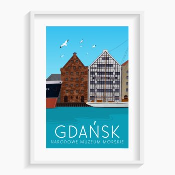 Plakat A. W. WIĘCKIEWICZ, Gdańsk A3 29,7x42 cm - A. W. WIĘCKIEWICZ
