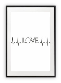 Plakat A3 30x42 cm Love bicie serca WZORY - Printonia