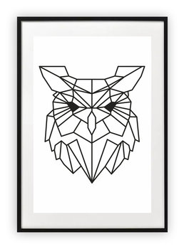 Plakat A3 30x42 cm Sowa czwrna polygons WZORY - Printonia